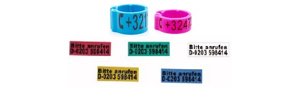 Ringaufkleber und Lasergravierte