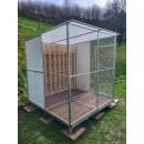 Komplett Voliere 2m breit x 2m tief x 2,2m hoch inkl. Tür und Dach