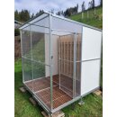Komplett Voliere 2m breit x 2m tief x 2,2m hoch inkl. Tür und Dach
