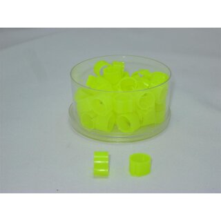 50 Clipringe / Erkennungsringe neongelb 8mm