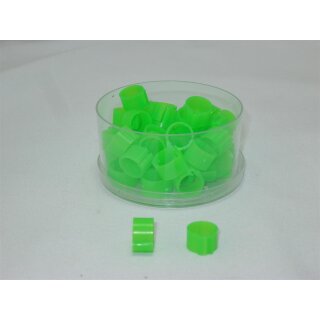 50 Clipringe / Erkennungsringe neongrün 8mm