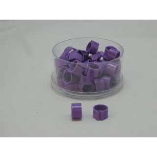 50 Clipringe / Erkennungsringe lila 8mm